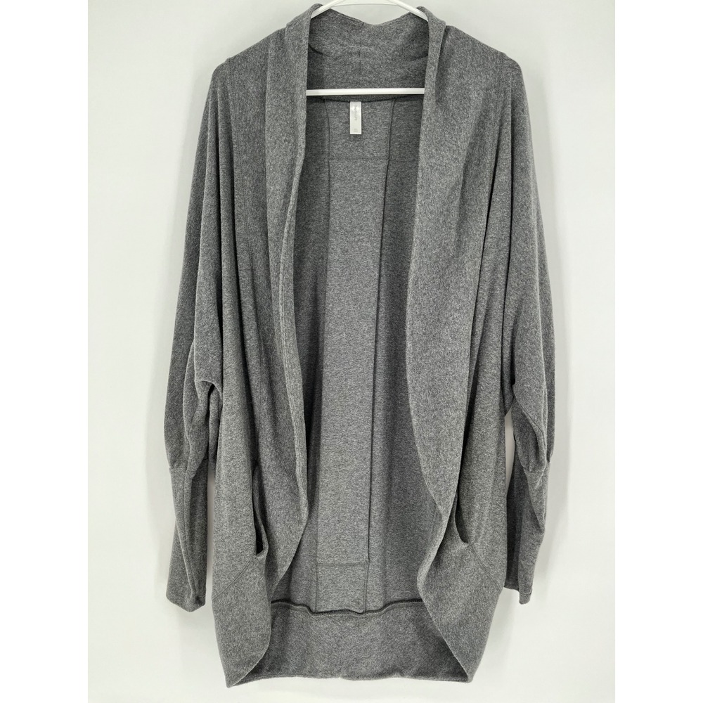 GAP GapBodyFit Open Front Cardigan Women M/L Gray Cocoon Wrap Long Sleeve Yoga